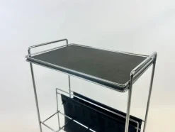 Pamono Vintage German Mini Bar Cart with Magazine Rack from Voss, 1970s><noscript><img width=