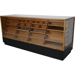 Pamono Vintage German Oak Glass Shop Counter Haberdashery Cabinet, 1950> Cabinets & Wardrobes