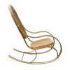 Pamono Vintage Gilt Metal & Cane Rocking Chair> Rocking Chairs