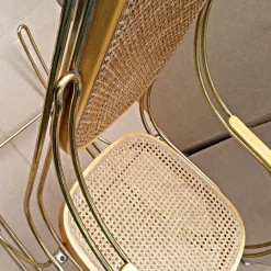 Pamono Vintage Gilt Metal & Cane Rocking Chair><noscript><img width=