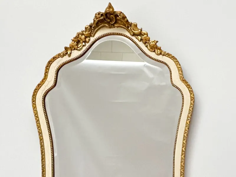 Pamono Vintage Gilt Wood Wall Mirror with Beveled Glass, 1930s> Mirrors