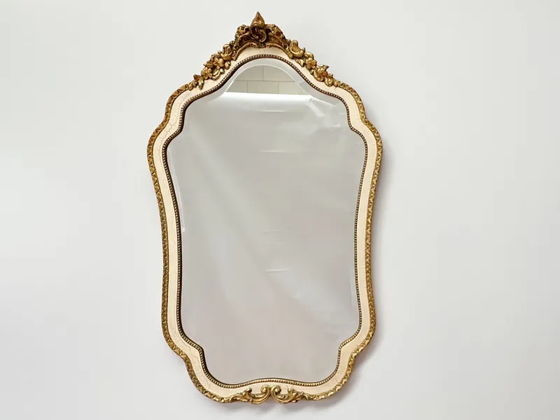 Pamono Vintage Gilt Wood Wall Mirror with Beveled Glass, 1930s> Mirrors