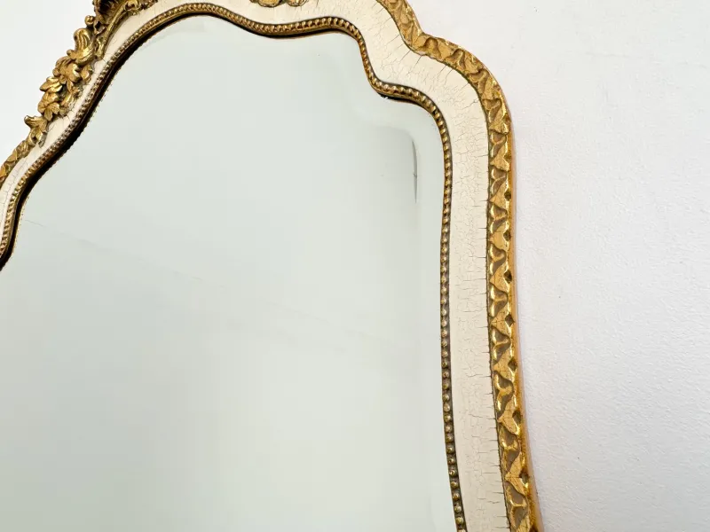 Pamono Vintage Gilt Wood Wall Mirror with Beveled Glass, 1930s> Mirrors
