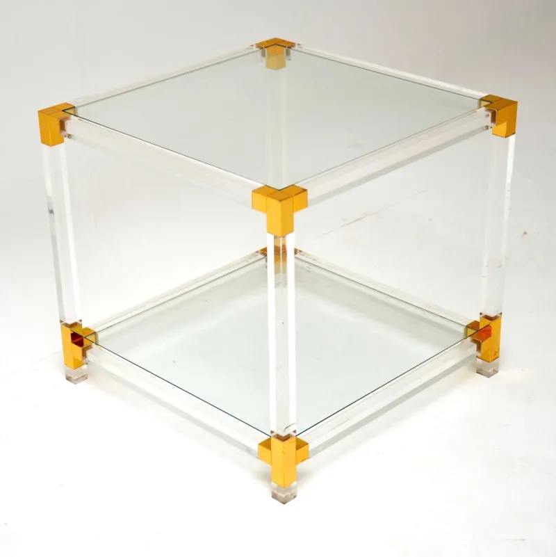 Pamono Vintage Glass and Acrylic Coffee Table, 1970s> Coffee & Side Tables