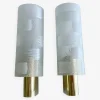 Pamono Vintage Glass and Brass Sconces, 1970s, Set of 2> Wall Lights & Sconces