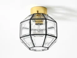 Pamono Vintage Glass Ceiling Lamp from Limburg, 1970s> Ceiling Lights