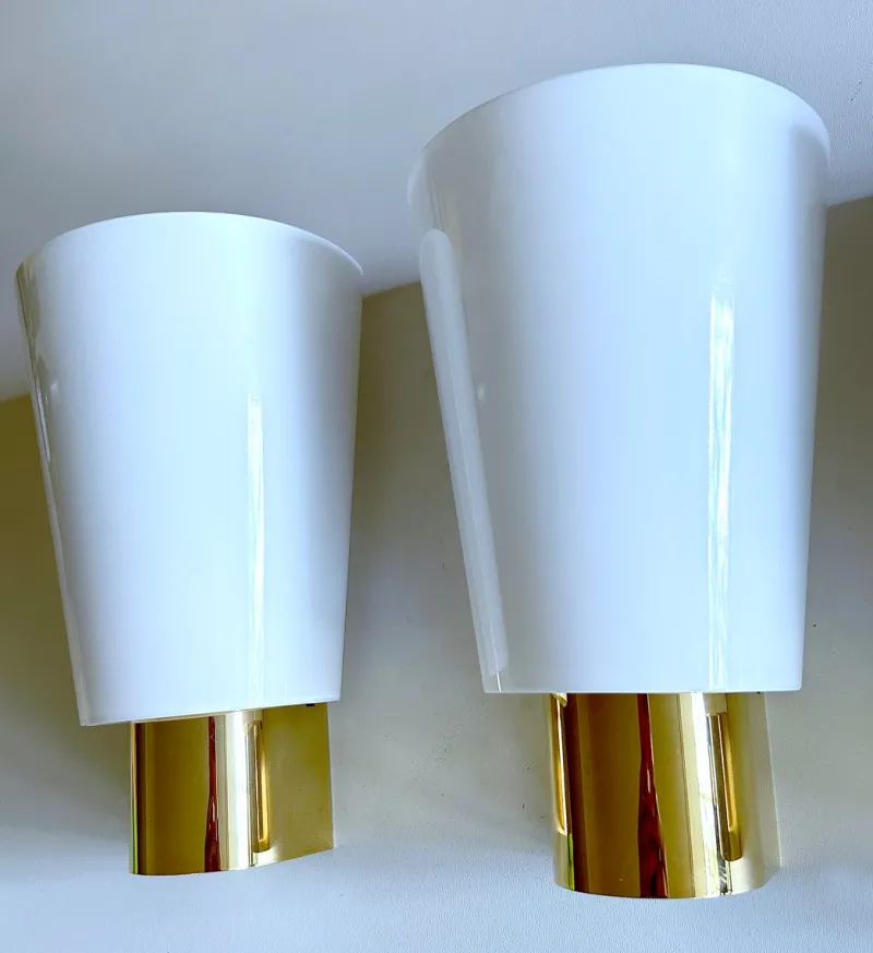 Pamono Vintage Glass Sconces from Limburg, Set of 2> Wall Lights & Sconces