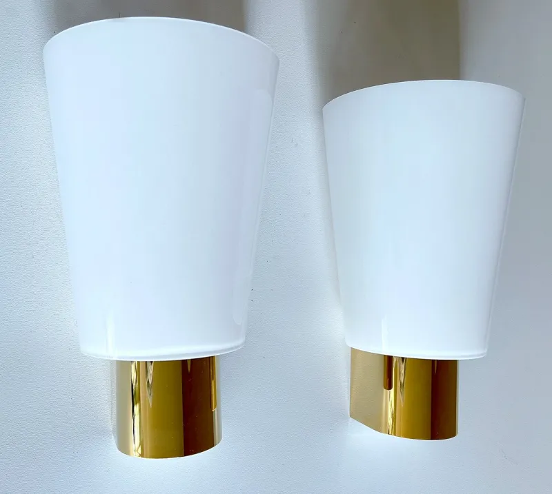 Pamono Vintage Glass Sconces from Limburg, Set of 2> Wall Lights & Sconces