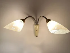 Pamono Vintage Glass Sconces, 1950s, Set of 2> Wall Lights & Sconces