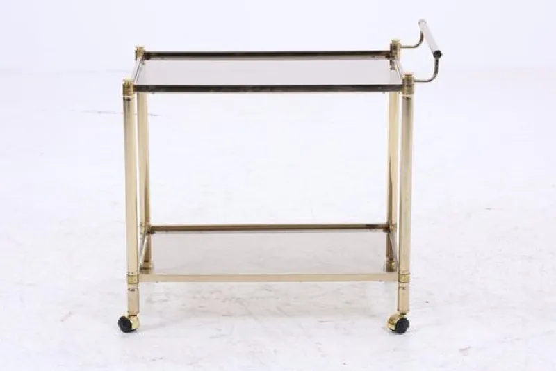 Pamono Vintage Glass Serving Cart, 1960s> Serving Bar Carts & Trolleys