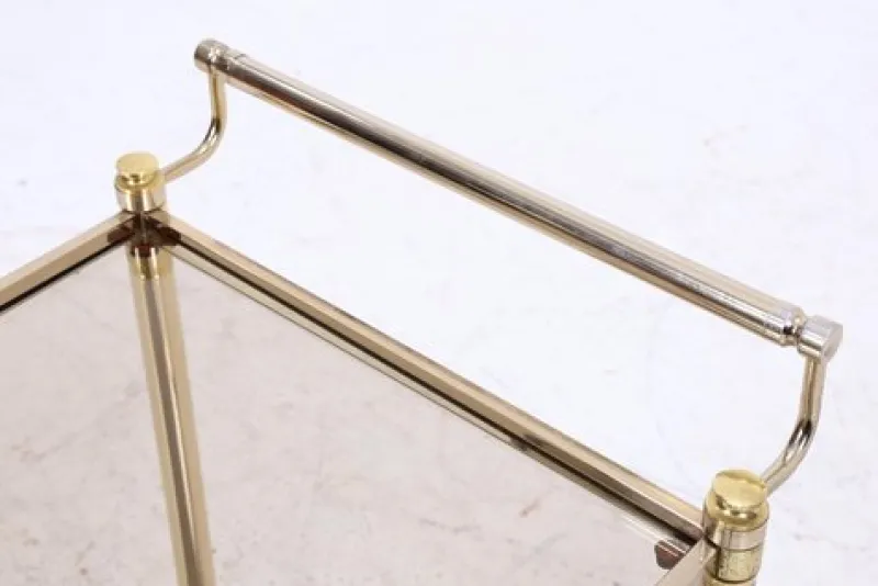 Pamono Vintage Glass Serving Cart, 1960s> Serving Bar Carts & Trolleys