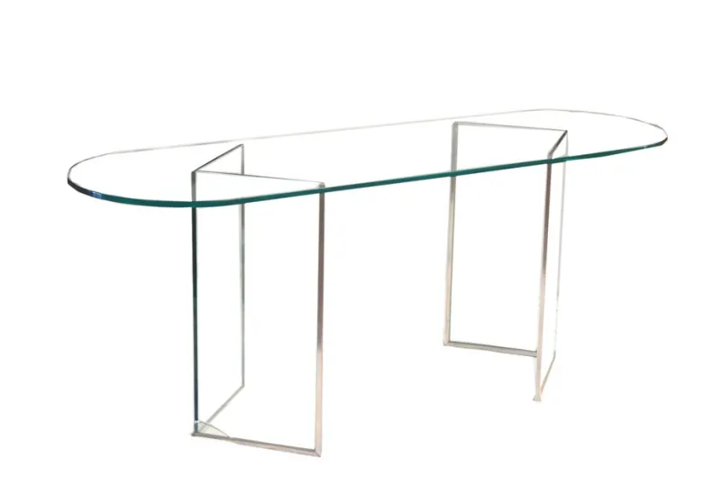 Pamono Vintage Glass Table attributed to Fontana Arte, 1973> Console Tables