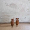 Pamono Vintage Glazed Amphorae, 1950s, Set of 2> Vases