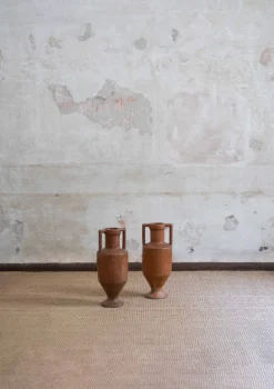 Pamono Vintage Glazed Amphorae, 1950s, Set of 2> Vases