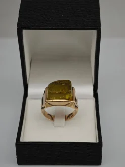 Best Pamono Vintage Gold Ring with Amber, 1966