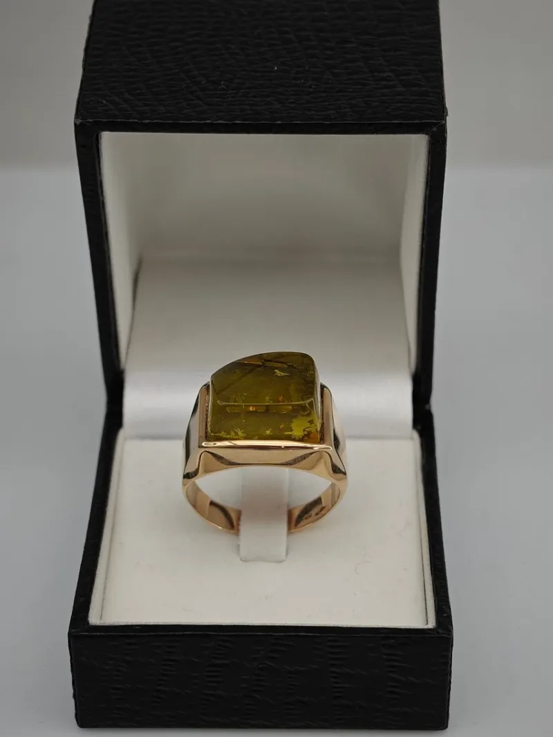 Best Pamono Vintage Gold Ring with Amber, 1966