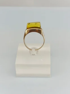 Best Pamono Vintage Gold Ring with Amber, 1966