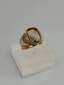 Pamono Vintage Gold Ring with Quartz, 1966> Rings