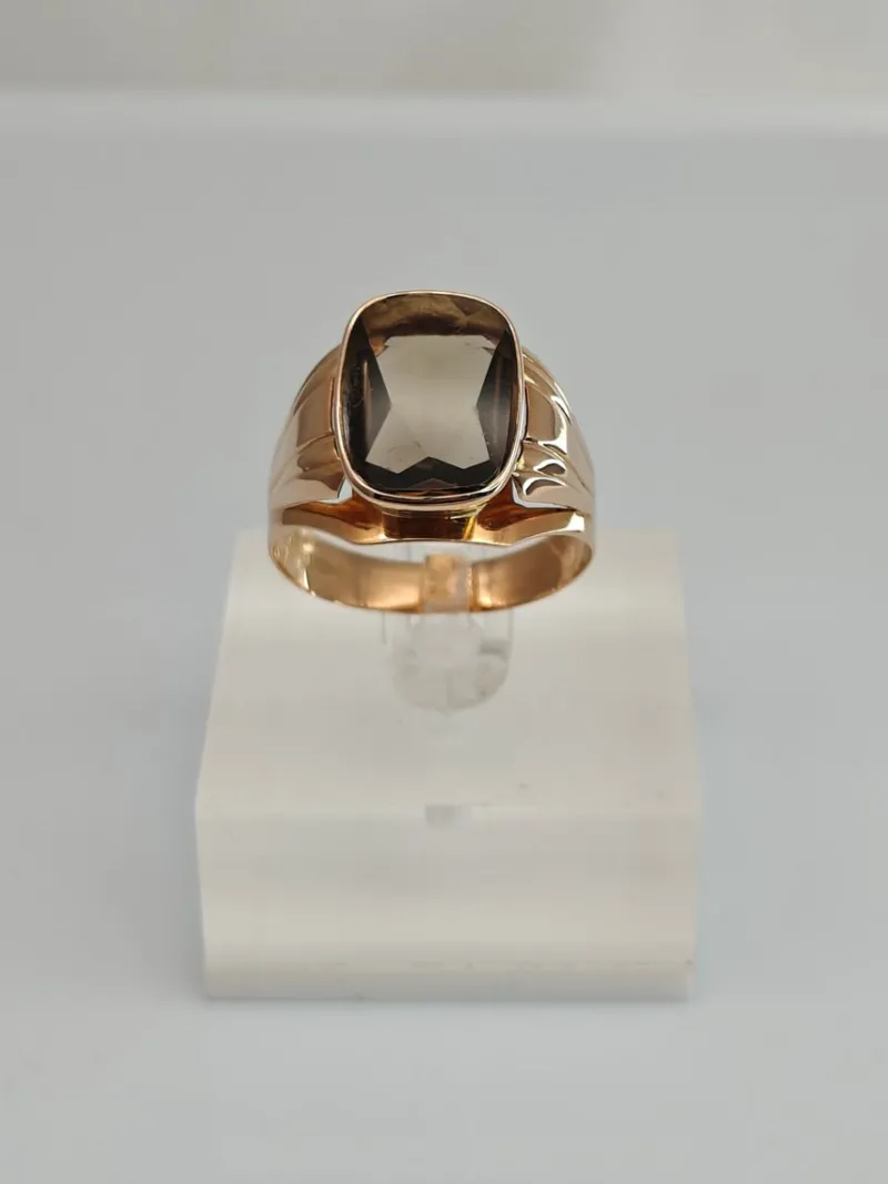Pamono Vintage Gold Ring with Quartz, 1966> Rings