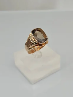 Pamono Vintage Gold Ring with Quartz, 1966><noscript><img width=