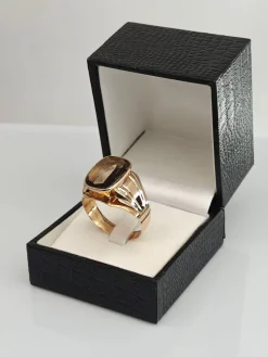 Pamono Vintage Gold Ring with Quartz, 1966><noscript><img width=