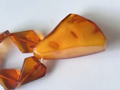 Pamono Vintage Graduated Facet Cut Natural Amber Butterscotch Large Pendant Necklace