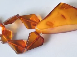Pamono Vintage Graduated Facet Cut Natural Amber Butterscotch Large Pendant Necklace