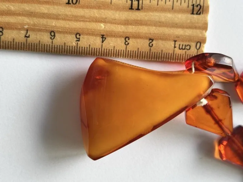 Pamono Vintage Graduated Facet Cut Natural Amber Butterscotch Large Pendant Necklace