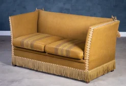 Hot Pamono Vintage Green and Yellow Velvet Knole Sofa, 1950s