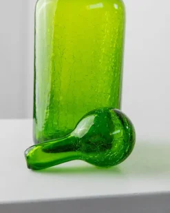 Pamono Vintage Green Crackle Murano Glass Decanter and Glasses, Italy, 1960s, Set of 4><noscript><img width=