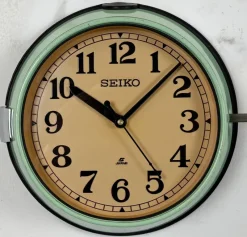 Pamono Vintage Green Ships Wall Clock from Seiko, 1970s><noscript><img width=