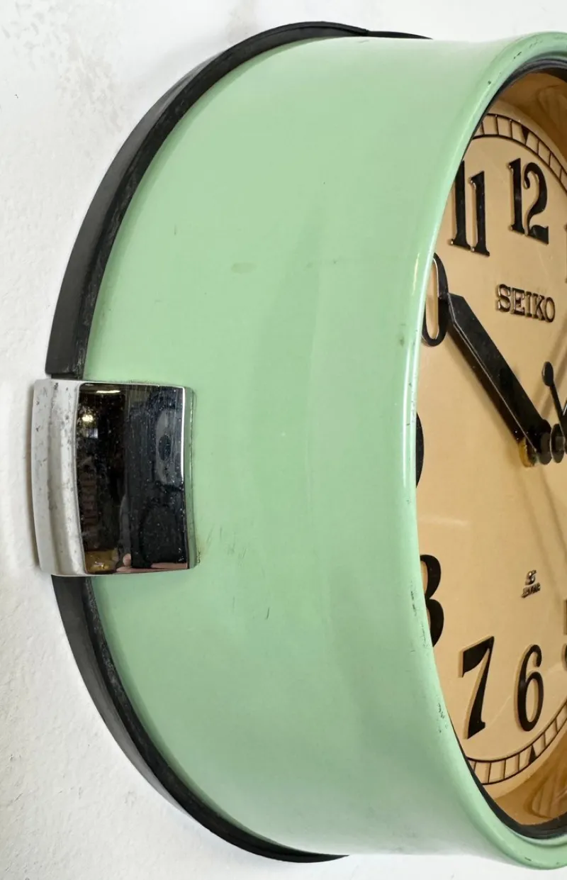 Pamono Vintage Green Ships Wall Clock from Seiko, 1970s> Clocks