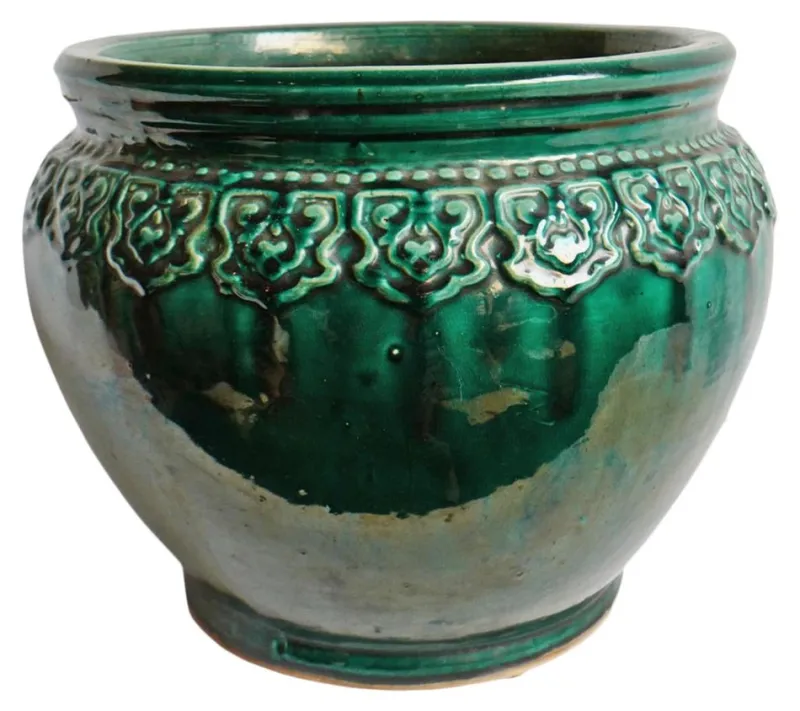 Pamono Vintage Green Vietnam Ceramic Pot