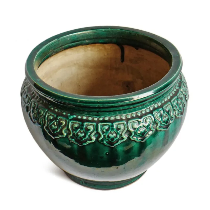Pamono Vintage Green Vietnam Ceramic Pot