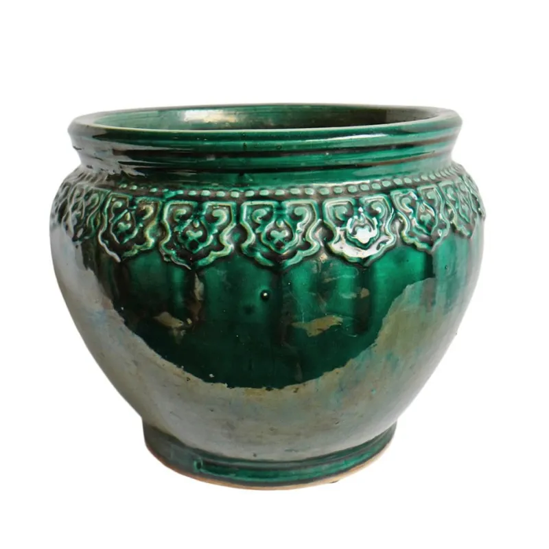 Pamono Vintage Green Vietnam Ceramic Pot