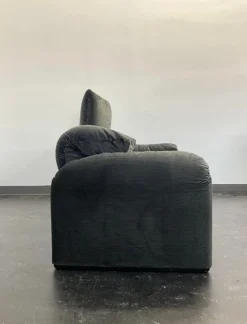 Outlet Pamono Vintage Grey Velvet Maralunga Sofa with Armchair by Vico Magistretti for Cassina, 1970s, Set of 2
