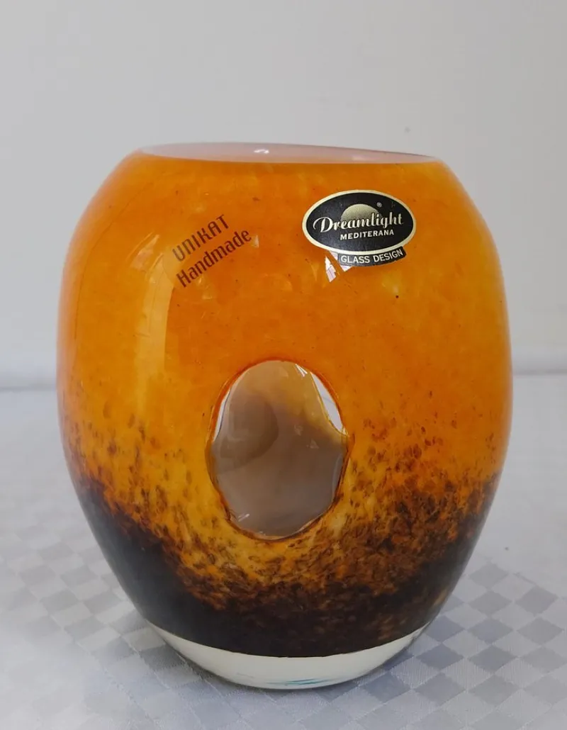 Discount Pamono Vintage Hand-Blown Art Glass Vase or Lantern from Dreamlight Mediterana, 1980s