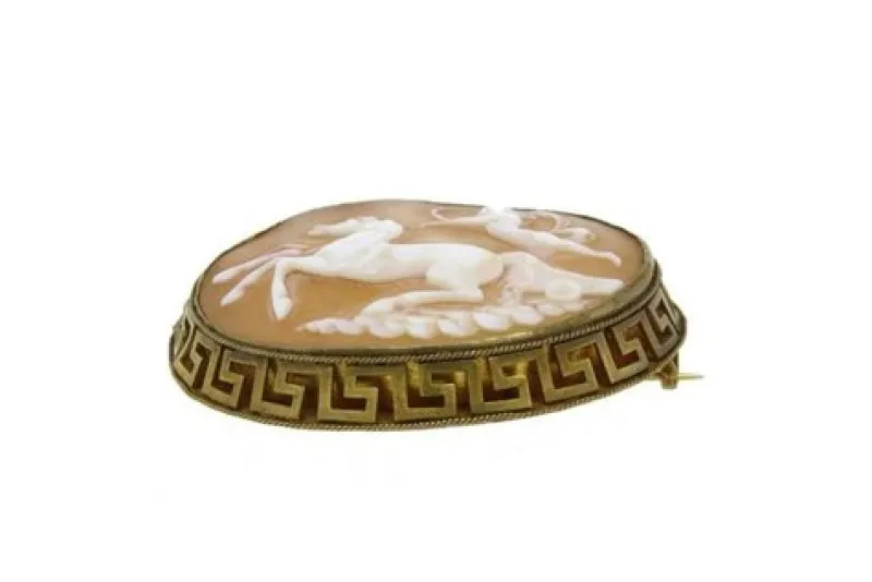 Pamono Vintage Handcrafted Cameo Brooch> Brooches