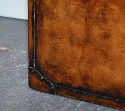 Pamono Vintage Hand-Dyed Brown Leather Lockable Storage Trunk