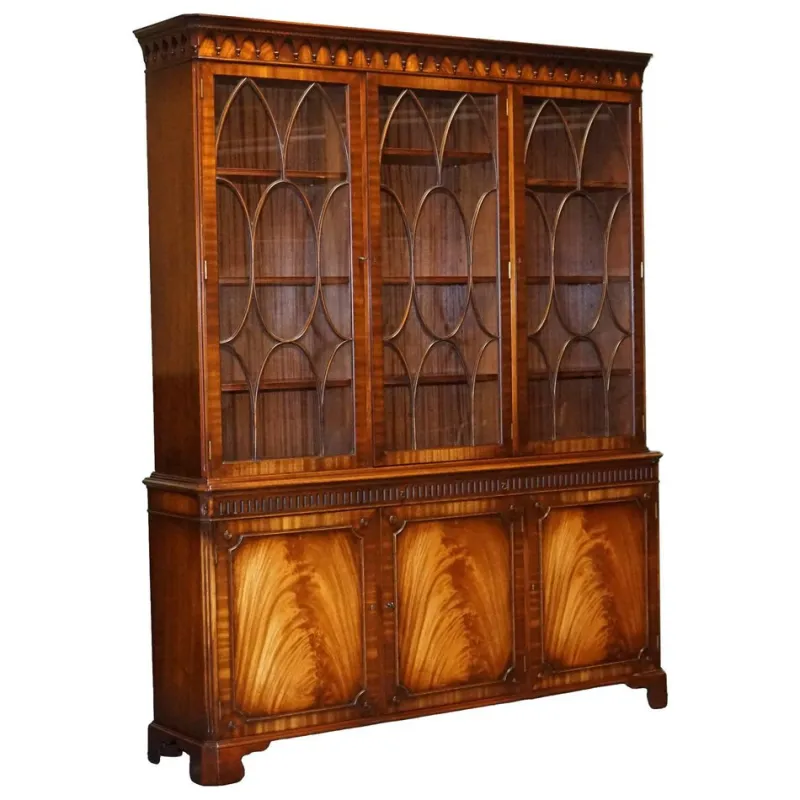 Pamono Vintage Hardwood Breakfront Display Bookcase from Bevan Funnell> Shelves & Wall Units