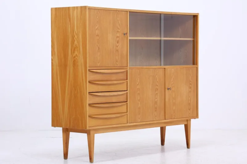 Pamono Vintage Highboard in Ash, 1960s> Sideboards & Buffets