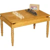 Pamono Vintage Honey Oak Chess Board Coffee Table With Chess Set> Game Tables