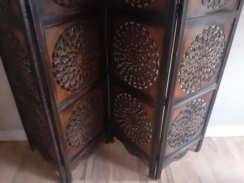 Hot Pamono Vintage Indian Hand Carved Hardwood Room Divider