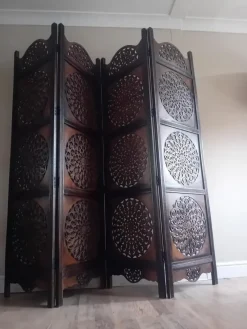Hot Pamono Vintage Indian Hand Carved Hardwood Room Divider