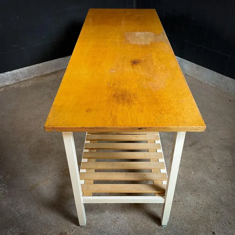 Pamono Vintage Industrial Bakery Table> Worktables & Workbenches