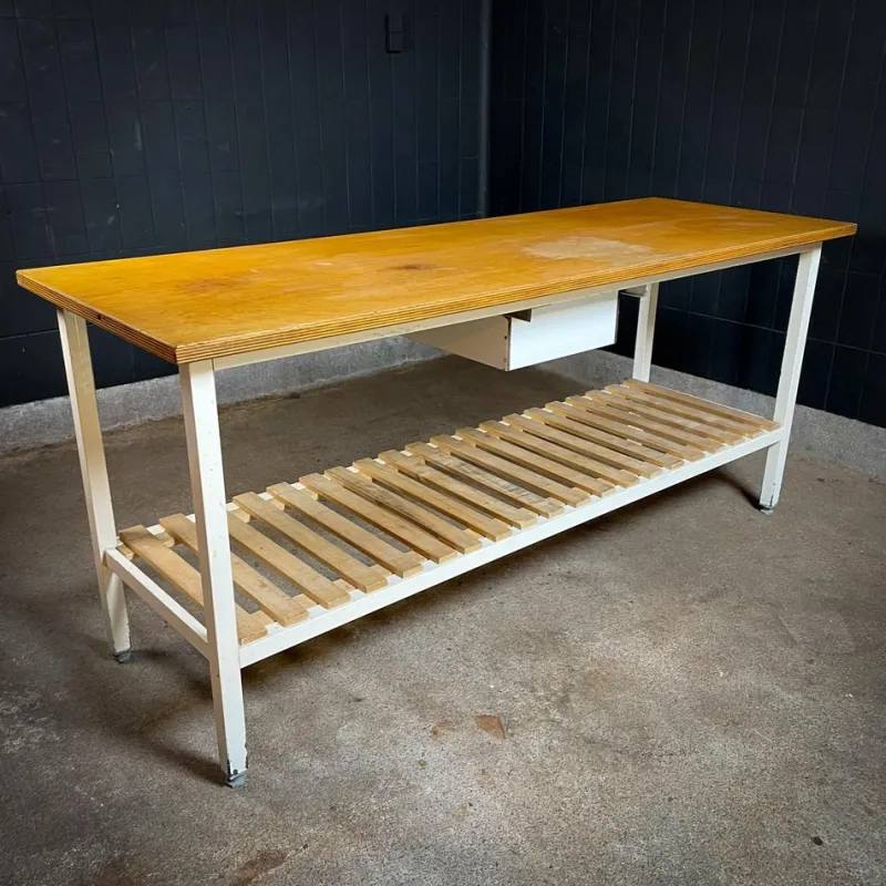 Pamono Vintage Industrial Bakery Table> Worktables & Workbenches