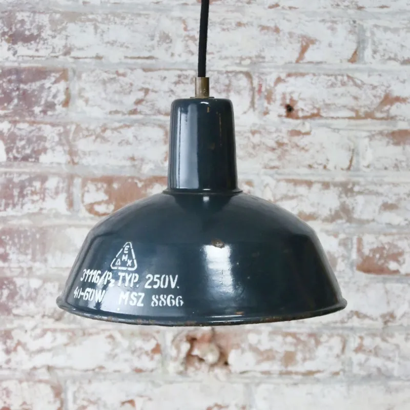 Discount Pamono Vintage Industrial Blue Enamel Factory Pendant Light