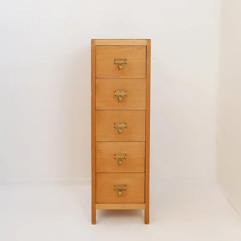 Pamono Vintage Industrial Five-Drawer Filing Cabinet> Dressers, Commodes & Chests