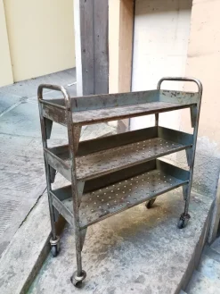 Pamono Vintage Industrial Iron Industrial Trolley, 1950s> Serving Bar Carts & Trolleys
