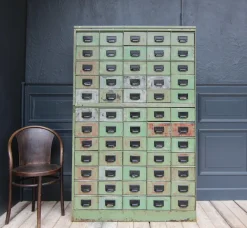 Pamono Vintage Industrial Metal Drawer Cabinet, 1920s> Dressers, Commodes & Chests